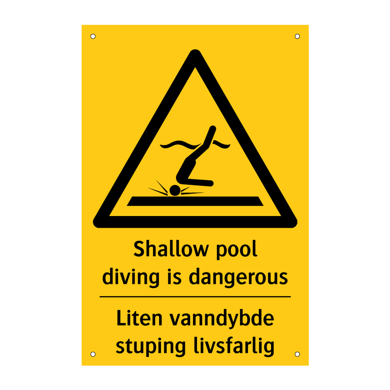 Shallow pool diving is dangerous - Liten vanndybde stuping livsfarlig