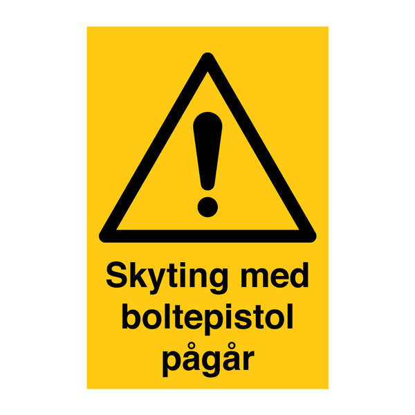 Skyting med boltepistol pågår