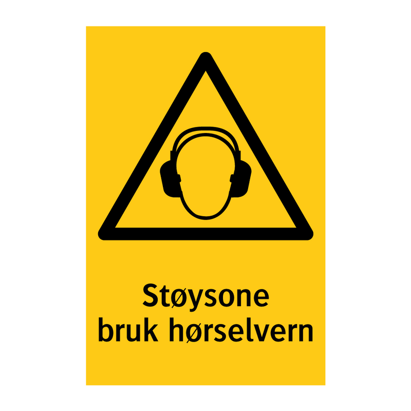 Støysone bruk hørselvern & Støysone bruk hørselvern & Støysone bruk hørselvern