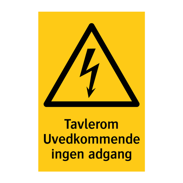 Tavlerom Uvedkommende ingen adgang