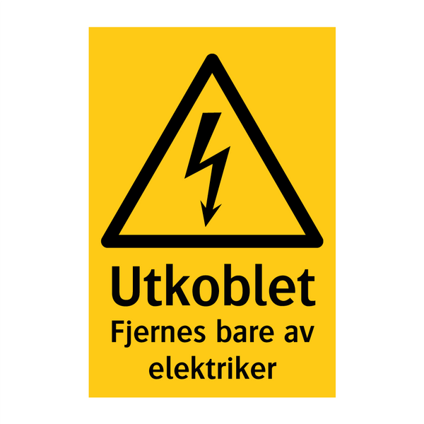 Utkoblet Fjernes bare av elektriker