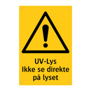 UV-lus ikke se direkte på lyset