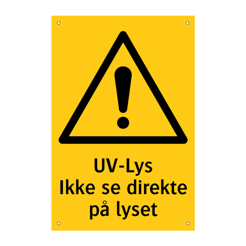 UV-lus ikke se direkte på lyset