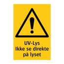 UV-lus ikke se direkte på lyset