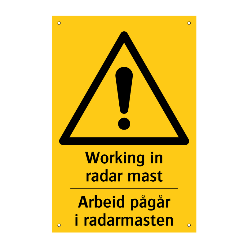 Working in radar mast Arbeid pågår i radarmasten