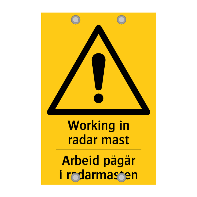 Working in radar mast Arbeid pågår i radarmasten