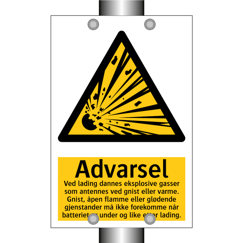 Advarsel ved lading dannes eksplosive gasser … & Advarsel ved lading dannes eksplosive gasser …