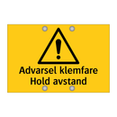 Advarsel klemfare hold avstand