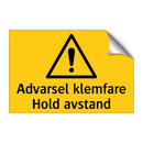 Advarsel klemfare hold avstand