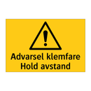 Advarsel klemfare hold avstand