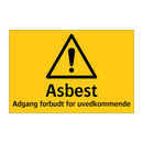 Asbest adgang forbudt for uvedkommende