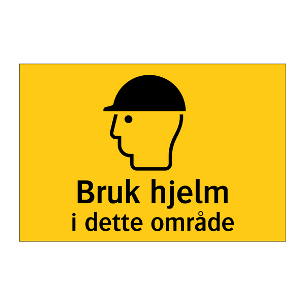 Bruk hjelm i dette området