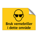 Bruk vernebriller i dette området