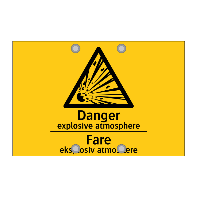 Danger explosive atmosphere Fare eksplosiv atmosfære