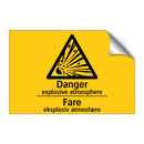 Danger explosive atmosphere Fare eksplosiv atmosfære