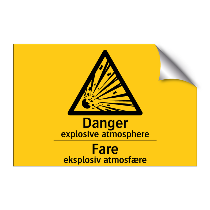 Danger explosive atmosphere Fare eksplosiv atmosfære