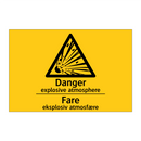 Danger explosive atmosphere Fare eksplosiv atmosfære