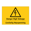 Danger High Voltage Livsfarlig Høyspenning