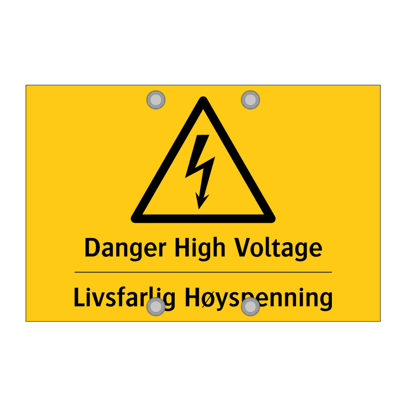 Danger High Voltage Livsfarlig Høyspenning & Danger High Voltage Livsfarlig Høyspenning