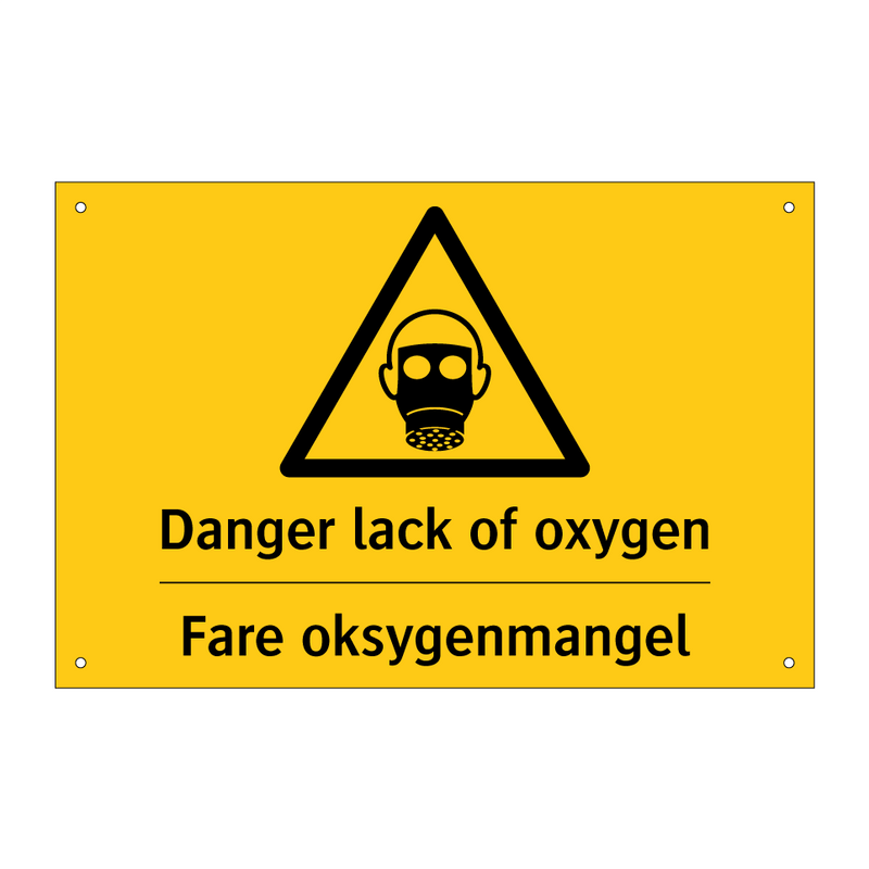Danger lack of oxygen Fare oksygenmangel & Danger lack of oxygen Fare oksygenmangel