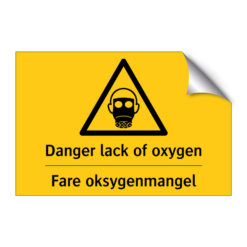 Danger lack of oxygen Fare oksygenmangel & Danger lack of oxygen Fare oksygenmangel