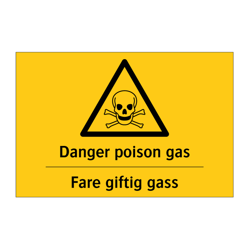 Danger poison gas Fare giftig gass & Danger poison gas Fare giftig gass