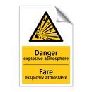 Danger explosive atmosphere Fare eksplosiv atmosfære