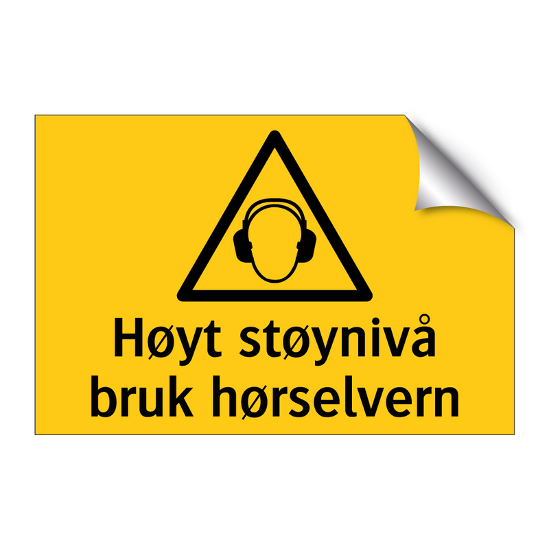 Høyt støynivå bruk hørselvern & Høyt støynivå bruk hørselvern