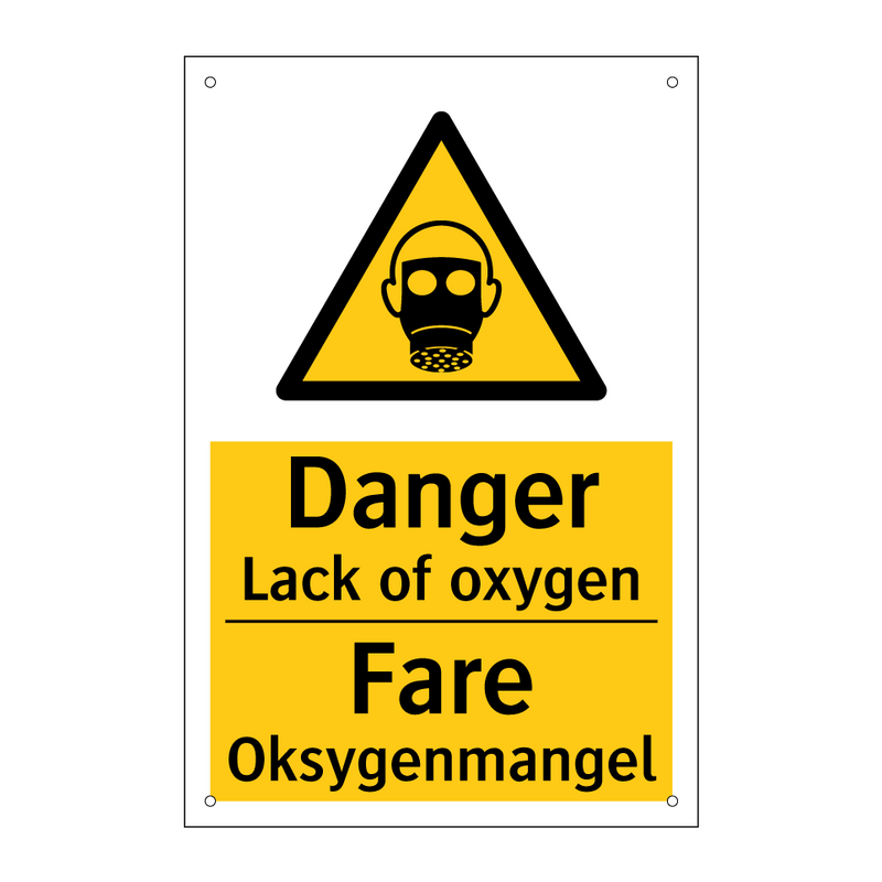 Danger lack of oxygen Fare oksygenmangel & Danger lack of oxygen Fare oksygenmangel
