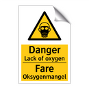 Danger lack of oxygen Fare oksygenmangel