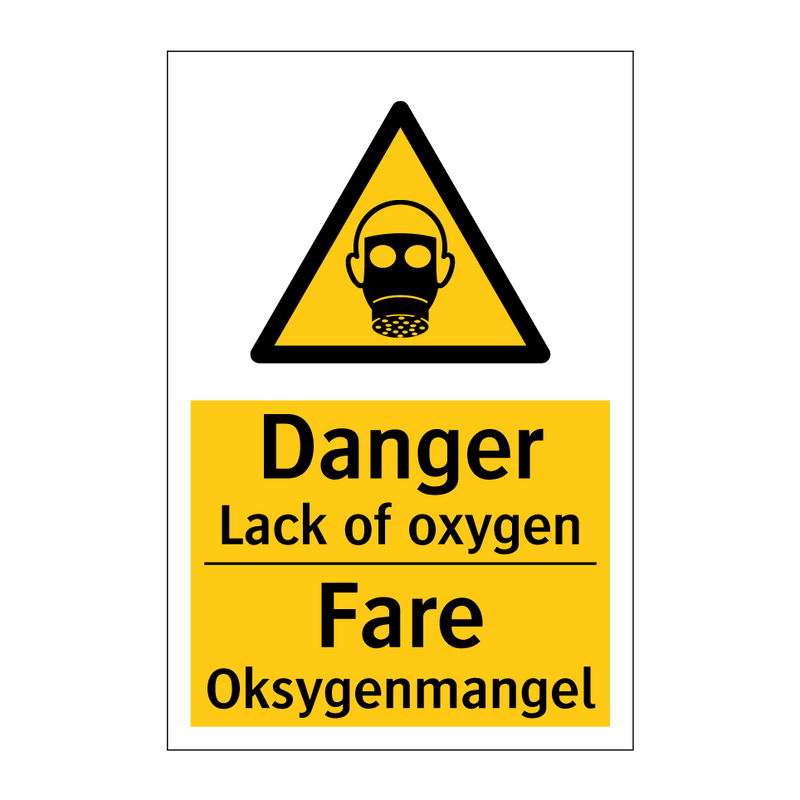 Danger lack of oxygen Fare oksygenmangel & Danger lack of oxygen Fare oksygenmangel