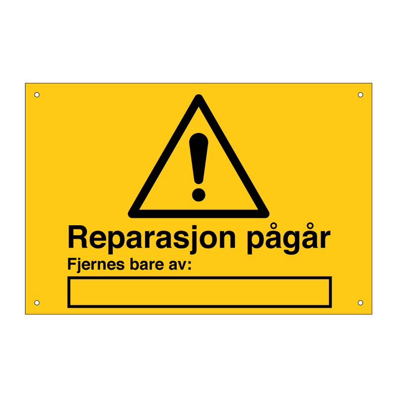 Reparasjon pågår & Reparasjon pågår & Reparasjon pågår & Reparasjon pågår