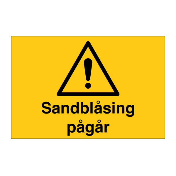 Sandblåsing pågår