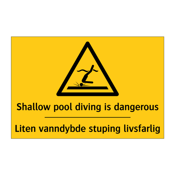 Shallow pool diving is dangerous - Liten vanndybde stuping livsfarlig