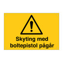 Skyting med boltepistol pågår
