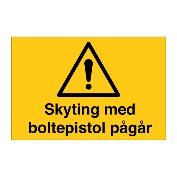 Skyting med boltepistol pågår
