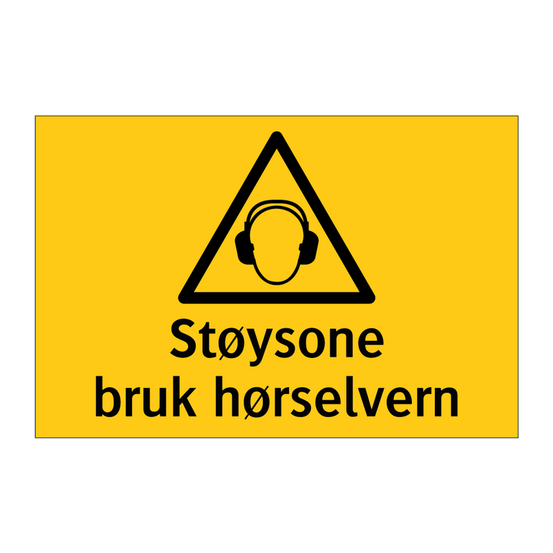 Støysone bruk hørselvern & Støysone bruk hørselvern & Støysone bruk hørselvern