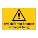 Trykkluft mot kroppen er meget farlig