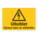 Utkoblet Fjernes bare av elektriker