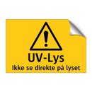 UV-lus ikke se direkte på lyset