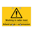 Working in radar mast Arbeid pågår i radarmasten