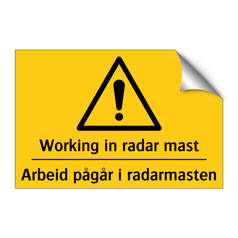 Working in radar mast Arbeid pågår i radarmasten