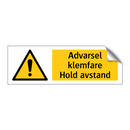 Advarsel klemfare hold avstand