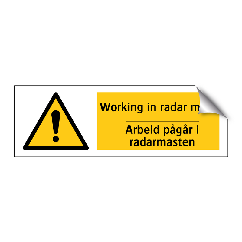 Working in radar mast Arbeid pågår i radarmasten