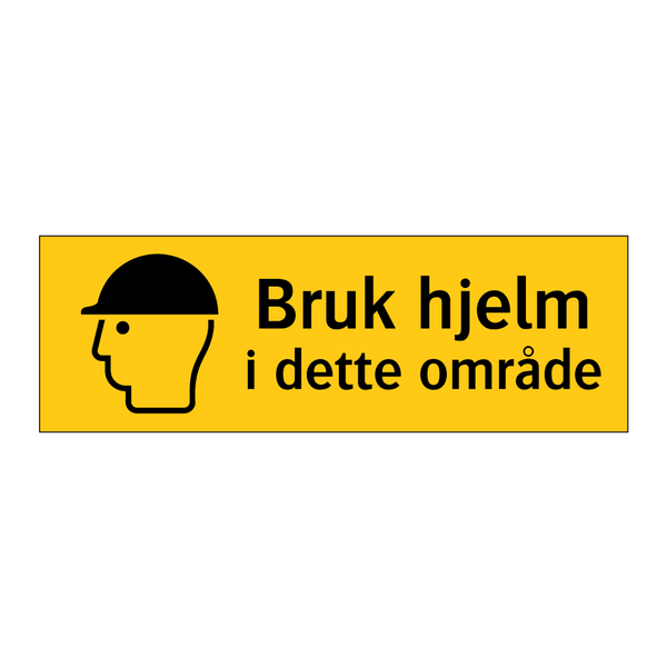 Bruk hjelm i dette området