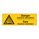 Danger explosive atmosphere Fare eksplosiv atmosfære