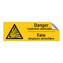 Danger explosive atmosphere Fare eksplosiv atmosfære