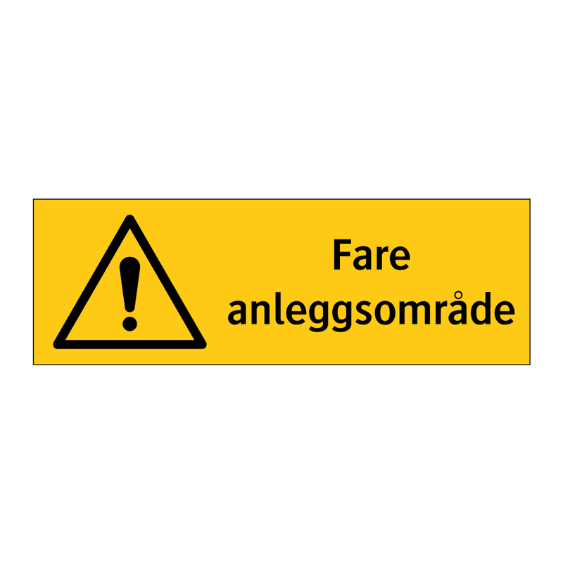 Fare anleggsområde & Fare anleggsområde & Fare anleggsområde & Fare anleggsområde
