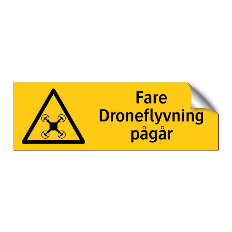 Fare Droneflyvning pågår & Fare Droneflyvning pågår & Fare Droneflyvning pågår
