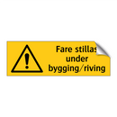 Fare stillas under bygging riving